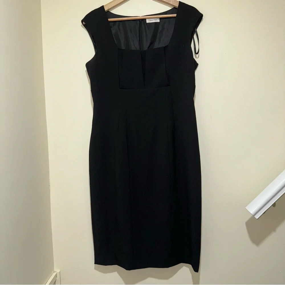 Women’s Calvin Klein Brand Black Tank Top Midi Length Formal Wedding Guest Dress